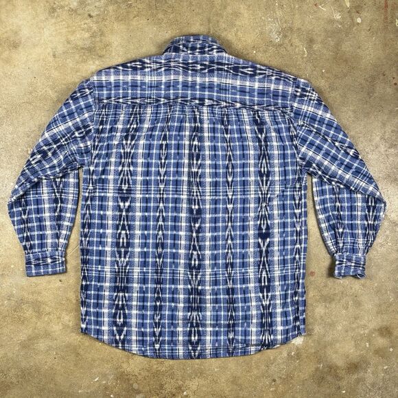 VTG Revenge Shirtmakers Flannel Shirt‎ XL Button-Up Long Sleeve Aztec 90s Grunge - Picture 2 of 8